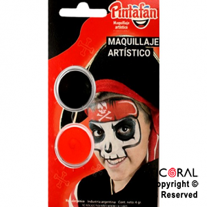 MAQUILLAJE ARTISTICO PINTAFAN ROJO NEGRO PIRATA 13-808 (4GR SET X 2) x 1